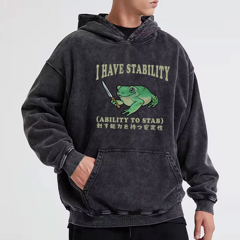 Tokyo-Tiger Mentally Stable Assassin Frog Washed Hoodie