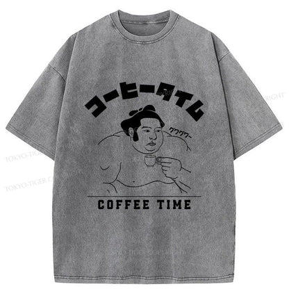 Tokyo-Tiger Coffee Time Japanese Washed T-Shirt