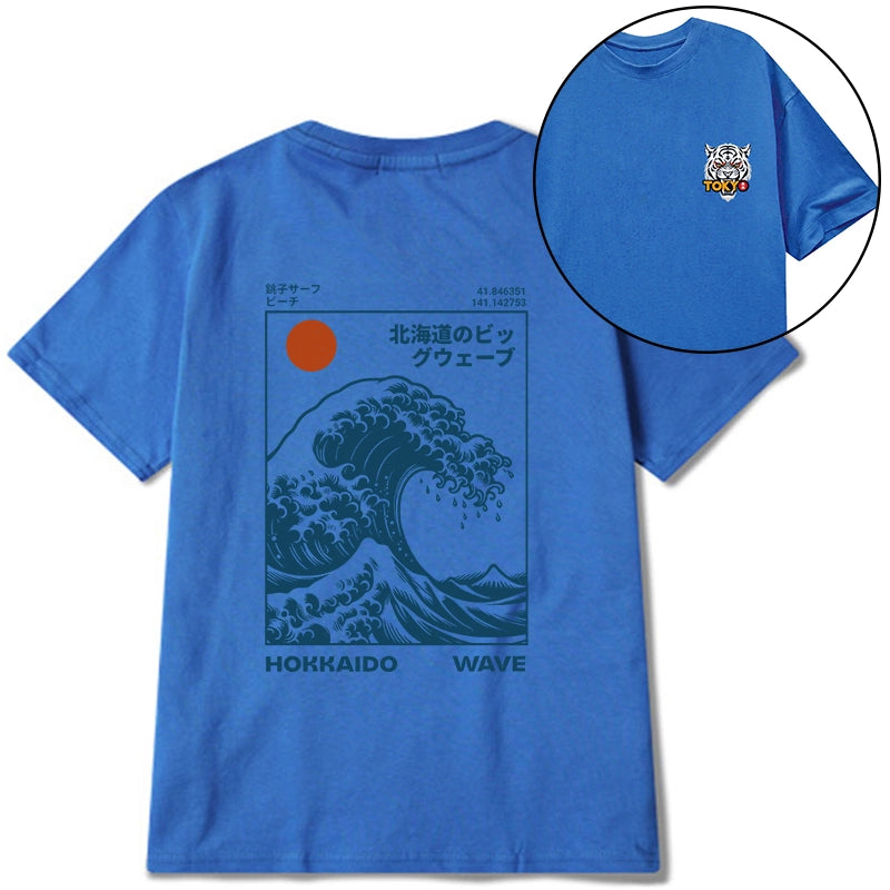 Tokyo-Tiger Hokkaido Wave Japan Front Back Classic T-Shirt