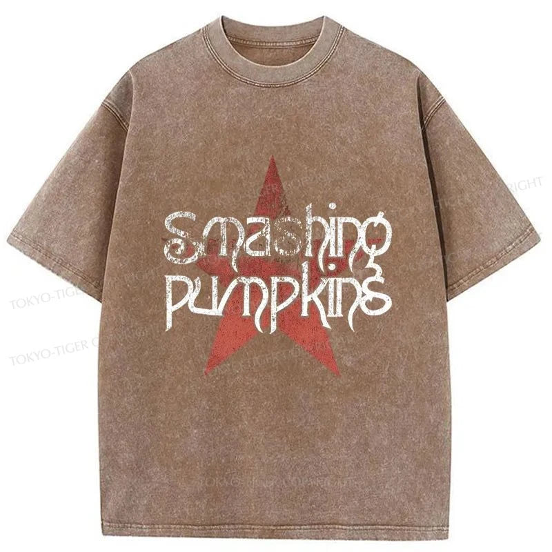 Tokyo-Tiger Smashing Pumpkins Logo Washed T-Shirt