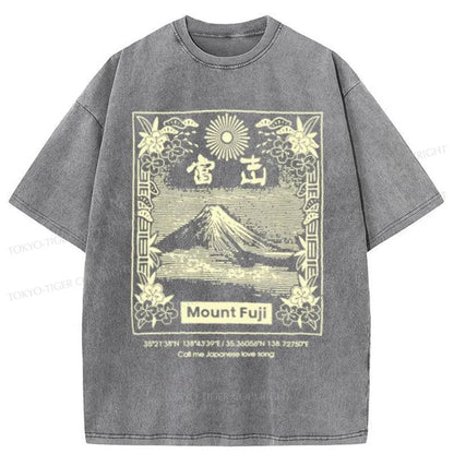 Tokyo-Tiger Japan Mount Fuji Washed T-Shirt