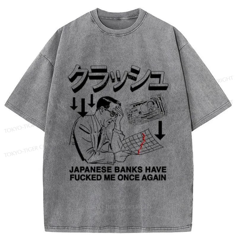 Tokyo-Tiger The Bank of Japan Lied To Me Again Washed T-Shirt