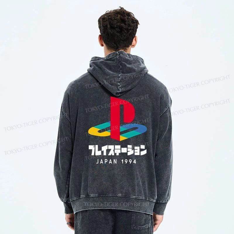 Tokyo-Tiger Playstation Japan 1994 Washed Zip Hoodie