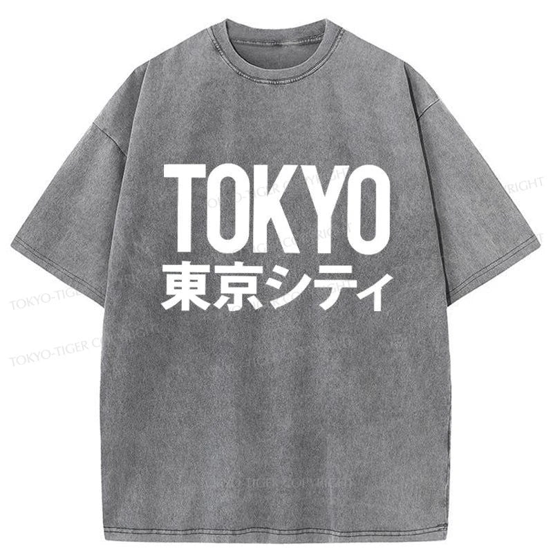 Tokyo-Tiger Tokyo City Washed T-Shirt