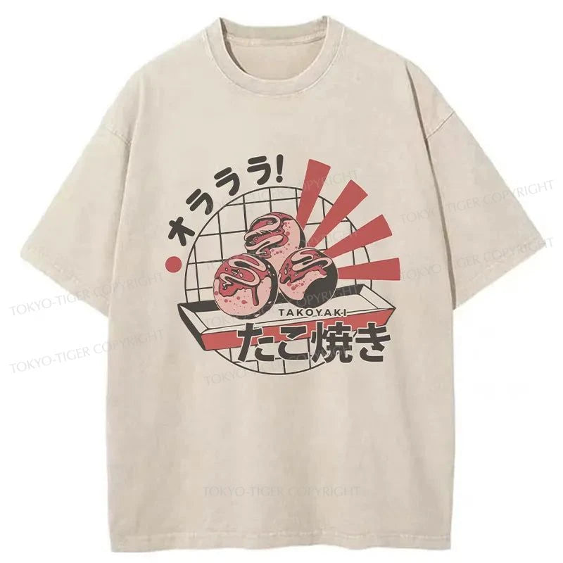 Tokyo-Tiger Takoyaki Japanese Washed T-Shirt