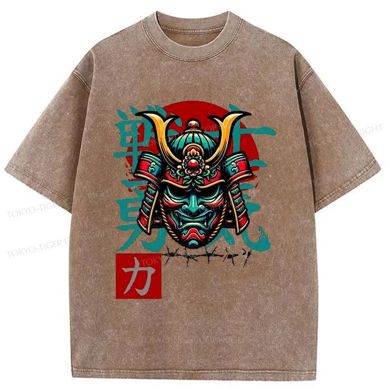 Tokyo-Tiger Samurai Warrior Spirit Japanese Washed T-Shirt