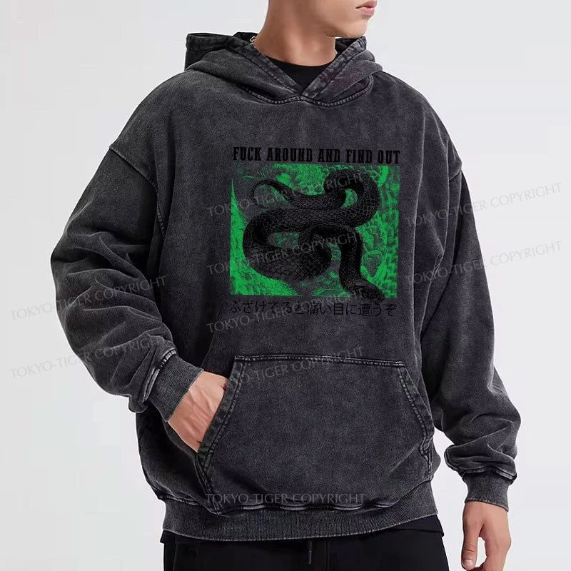 Tokyo-Tiger Cold And Heartless Snake Washed Hoodie