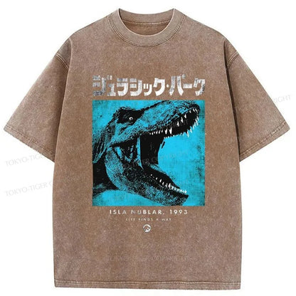 Tokyo-Tiger Jurassic Park T-Rex Japanese Washed T-Shirt