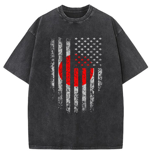 Tokyo-Tiger Japan USA Flag Washed T-Shirt