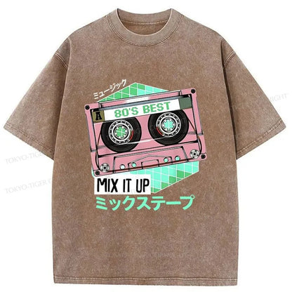 Tokyo-Tiger Cassette Tape Japanese Washed T-Shirt