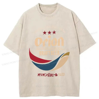 Tokyo-Tiger Orion Beer Logo Japanese Washed T-Shirt