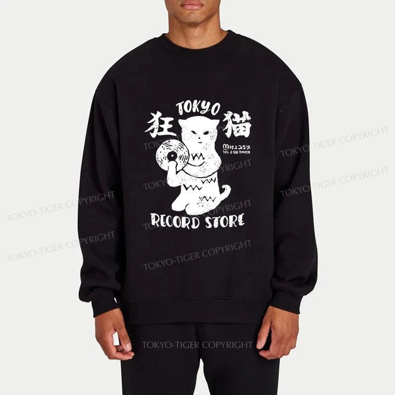 Tokyo-Tiger Tokyo Record Store Cat CD Sweatshirt