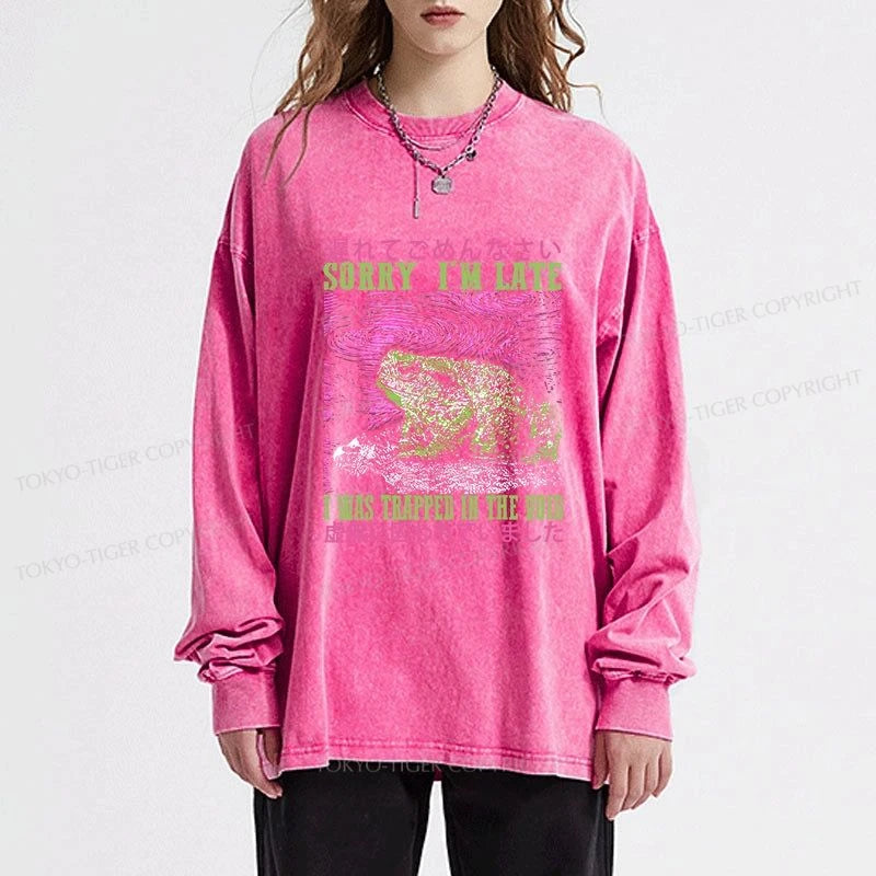 Tokyo-Tiger A Frog In Distress Japanese Washed Long Sleeve T-Shirt