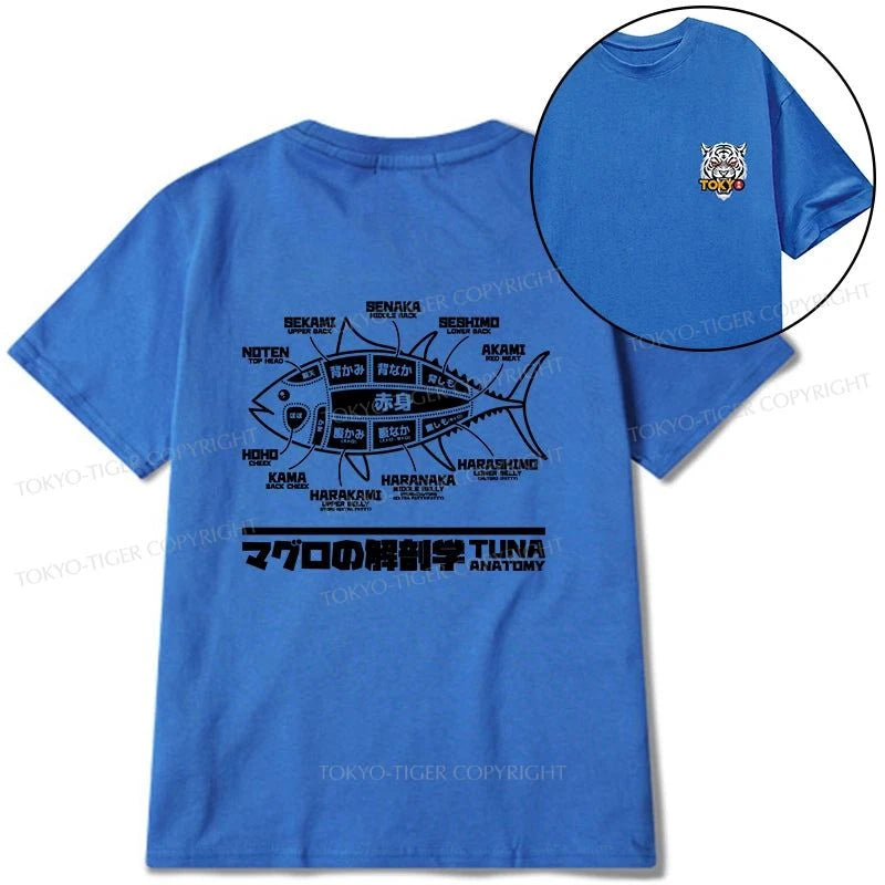 Tokyo-Tiger Tuna Dissection Map Japanese Front Back Classic T-Shirt