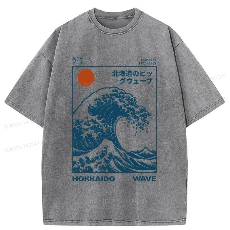 Tokyo-Tiger Hokkaido Wave Japan Washed T-Shirt