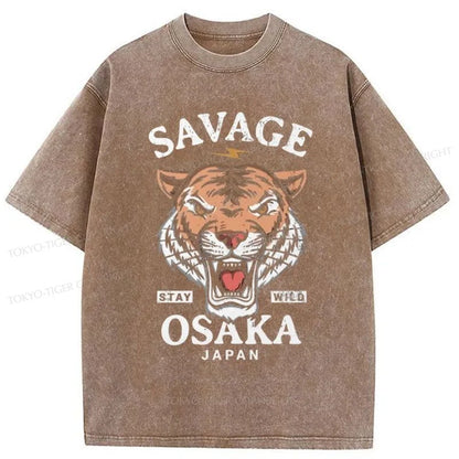 Tokyo-Tiger Savage Osaka Japan Washed T-Shirt