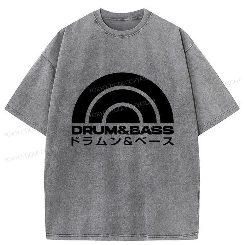 Tokyo-Tiger Drum & Bass Disc Washed T-Shirt