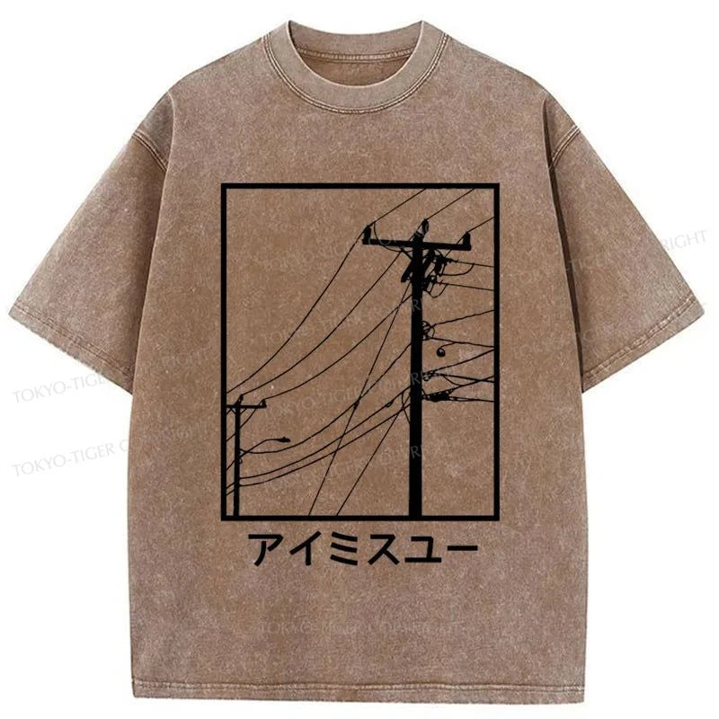 Tokyo-Tiger Wires And Cables Washed T-Shirt