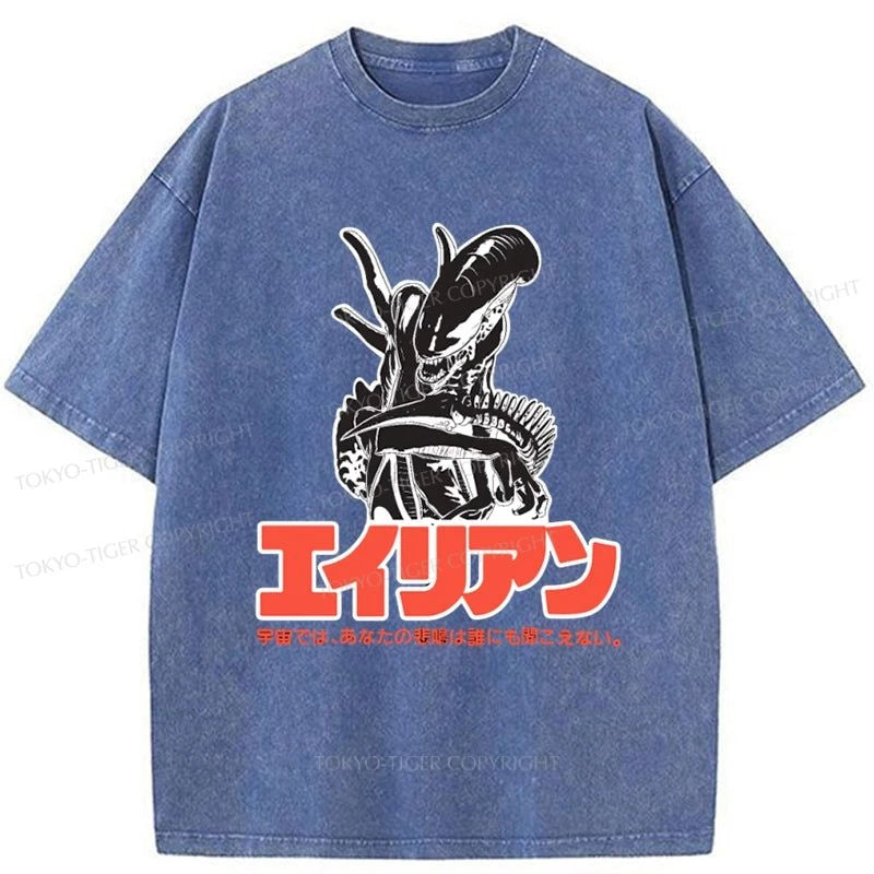 Tokyo-Tiger Japanese Monster Demons Washed T-Shirt