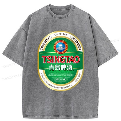 Tokyo-Tiger Tsingtao Beer Logo Washed T-Shirt