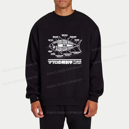 Tokyo-Tiger Tuna Dissection Map Japanese Sweatshirt