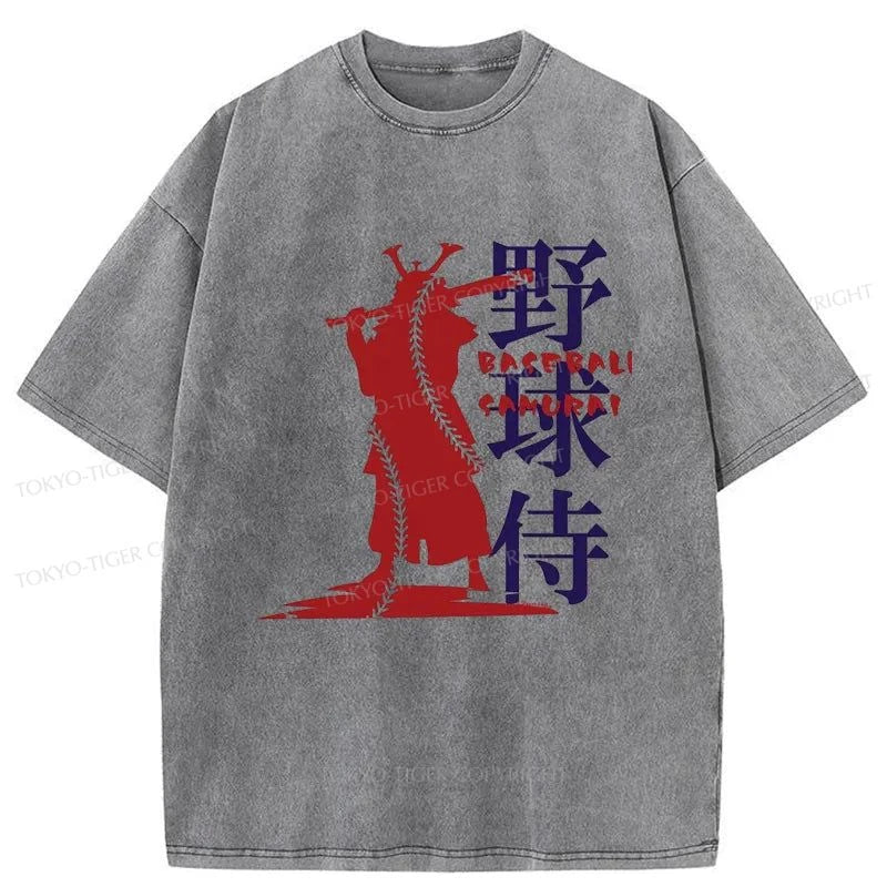 Tokyo-Tiger Baseball Samurai Washed T-Shirt