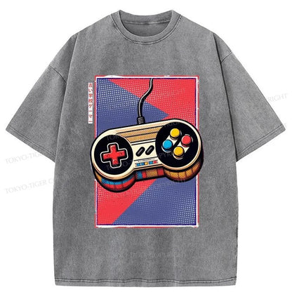 Tokyo-Tiger Gamepad Japanese Washed T-Shirt