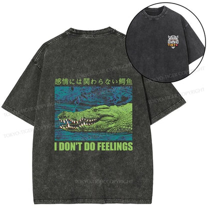 Tokyo-Tiger An Emotionless Crocodile Front Back Washed T-Shirt