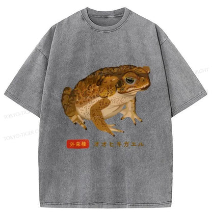 Tokyo-Tiger Brown Frog Japan Washed T-Shirt