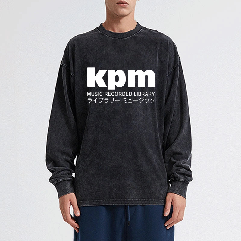 Tokyo-Tiger KPM Music Washed Long Sleeve T-Shirt