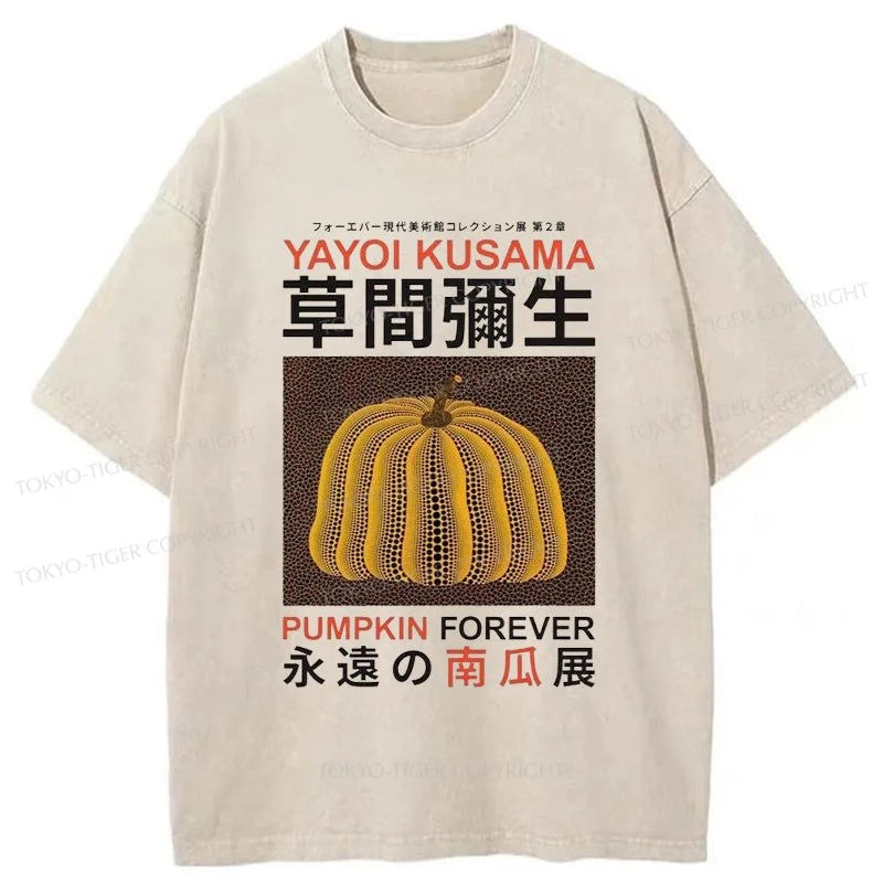 Tokyo-Tiger Forever Pumpkin Exhibition Japanese Washed T-Shirt