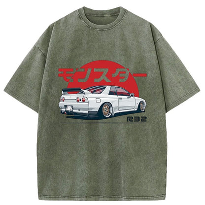 Tokyo-Tiger Monster. Skyline R32 GTR Washed T-Shirt