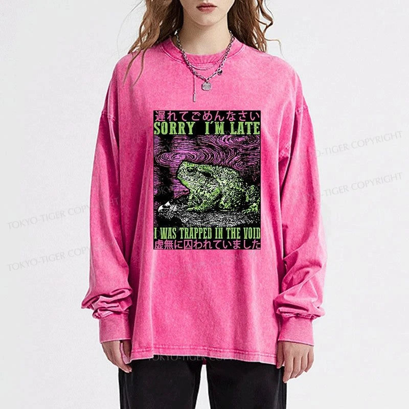 Tokyo-Tiger Frogs Trapped In The Void Washed Long Sleeve T-Shirt