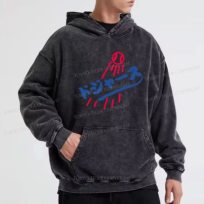 Tokyo-Tiger LA Dodgers Japanese Logo Washed Hoodie