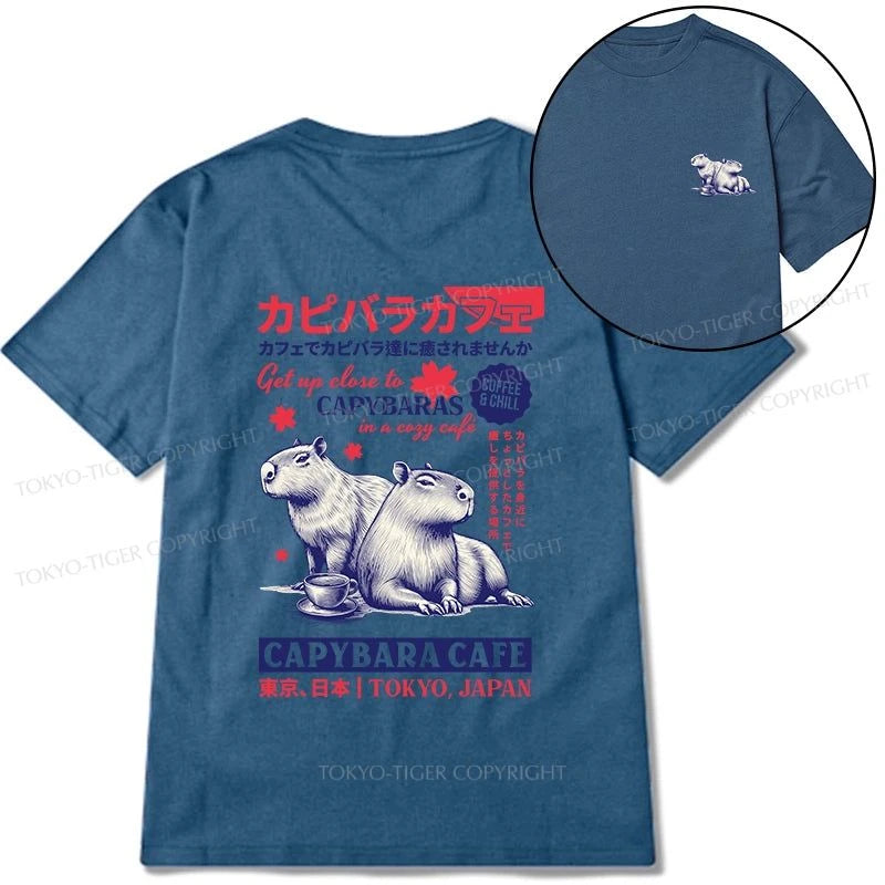 Tokyo-Tiger Tokyo Japan Capybara Cafe Front Back Classic T-Shirt