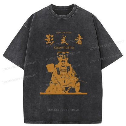 Tokyo-Tiger Japanese Shadow Samurai Washed T-Shirt