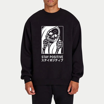 Tokyo-Tiger Stay Positive Skeleton Sweatshirt