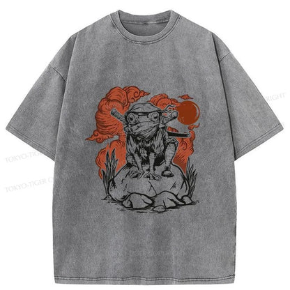 Tokyo-Tiger Ninja Frog Japanese Washed T-Shirt