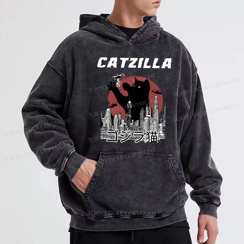 Tokyo-Tiger Catzilla Vintage Washed Hoodie