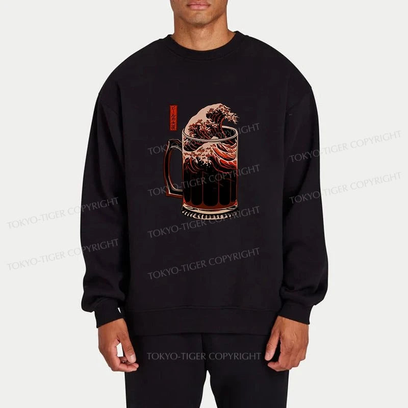 Tokyo-Tiger The Great Wave Of Beer Japanese Sweatshirt