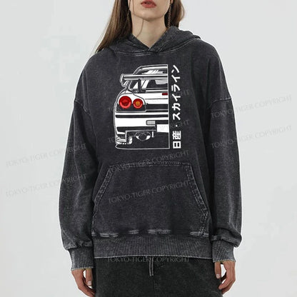 Tokyo-Tiger Nissan Skyline GTR R34 Washed Hoodie