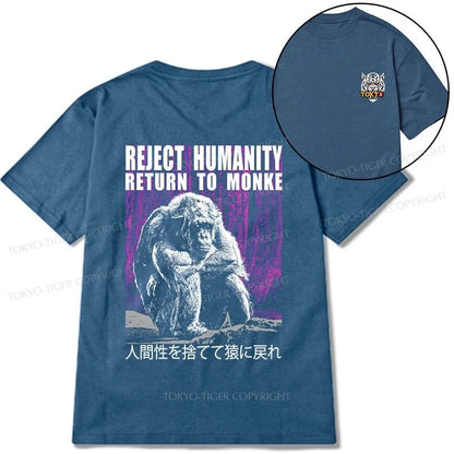 Tokyo-Tiger Reject Humanity Return To Monkey Front Back Classic T-Shirt