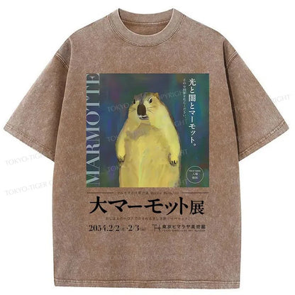 Tokyo-Tiger The Great Marmot Exhibition Washed T-Shirt