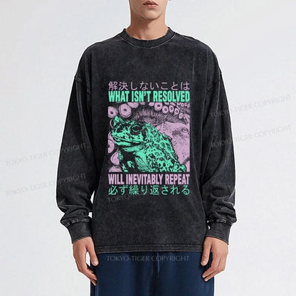 Tokyo-Tiger What Ist Resolved Forg Washed Long Sleeve T-Shirt