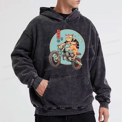 Tokyo-Tiger Catana Motorcycle Washed Hoodie