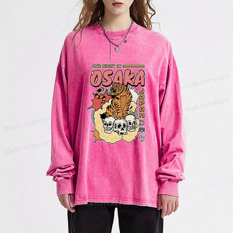 Tokyo-Tiger Osaka Tiger Washed Long Sleeve T-Shirt