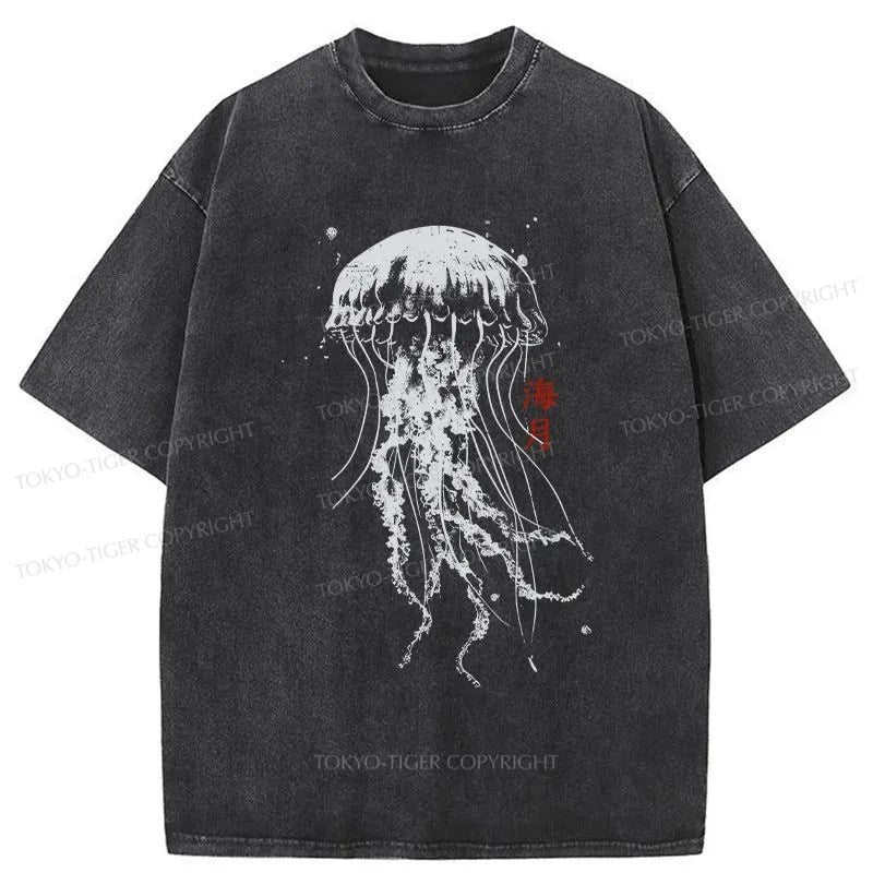 Tokyo-Tiger Jellyfish Japanese Washed T-Shirt