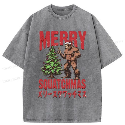 Tokyo-Tiger Monkey Takes Off Christmas Star Washed T-Shirt