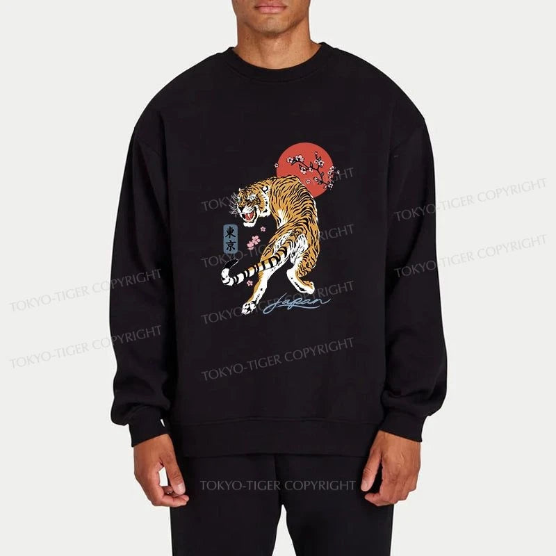 Tokyo-Tiger Tiger Blossom Japanese Sakura Sweatshirt