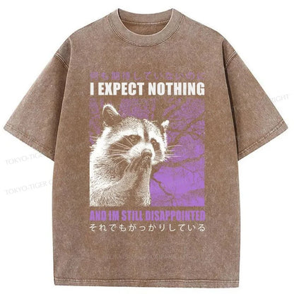 Tokyo-Tiger Disappointed Raccoon Japanese Washed T-Shirt